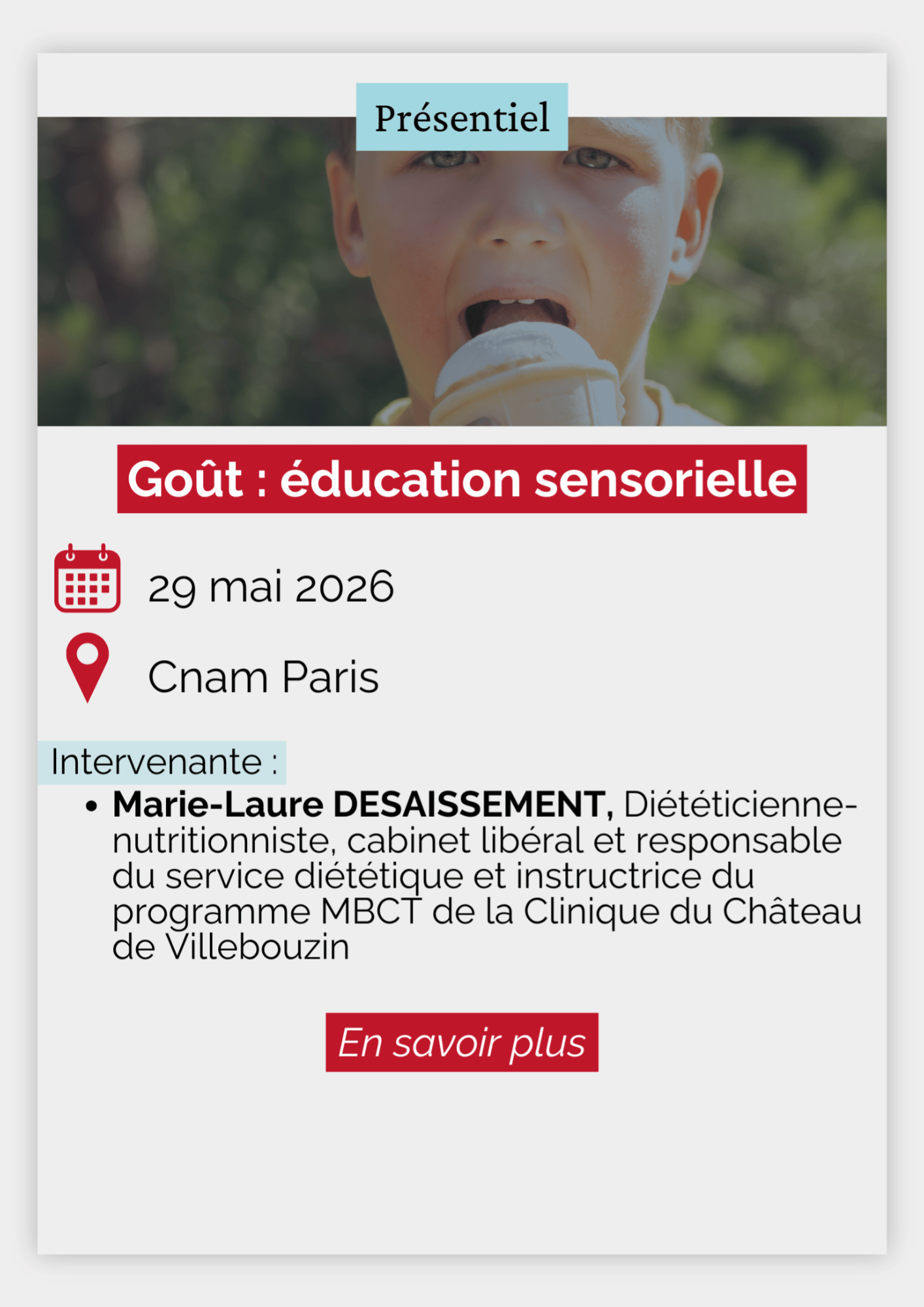 Goût : éducation sensorielle