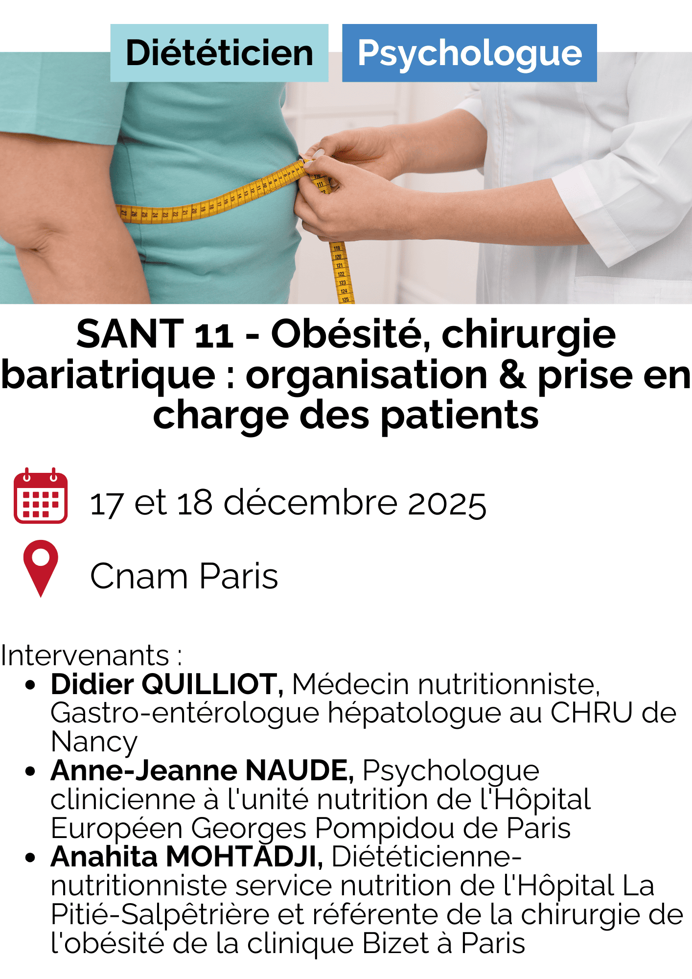 Obésité, chirurgie bariatrique : organisation & prise en charge des patients