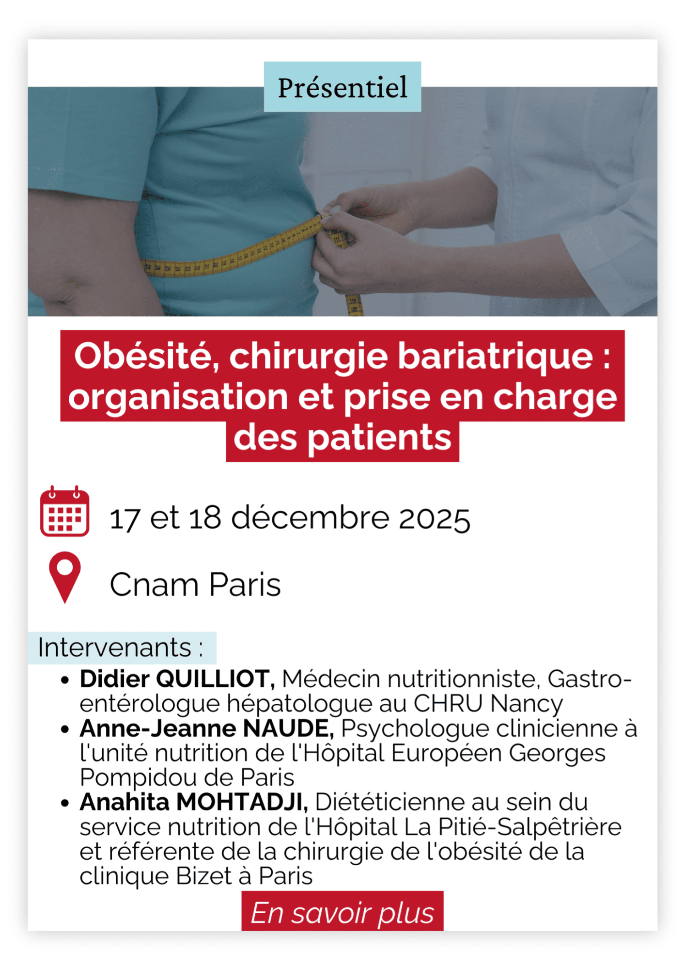 Obésité, chirurgie bariatrique : organisation et prise en charge des patients