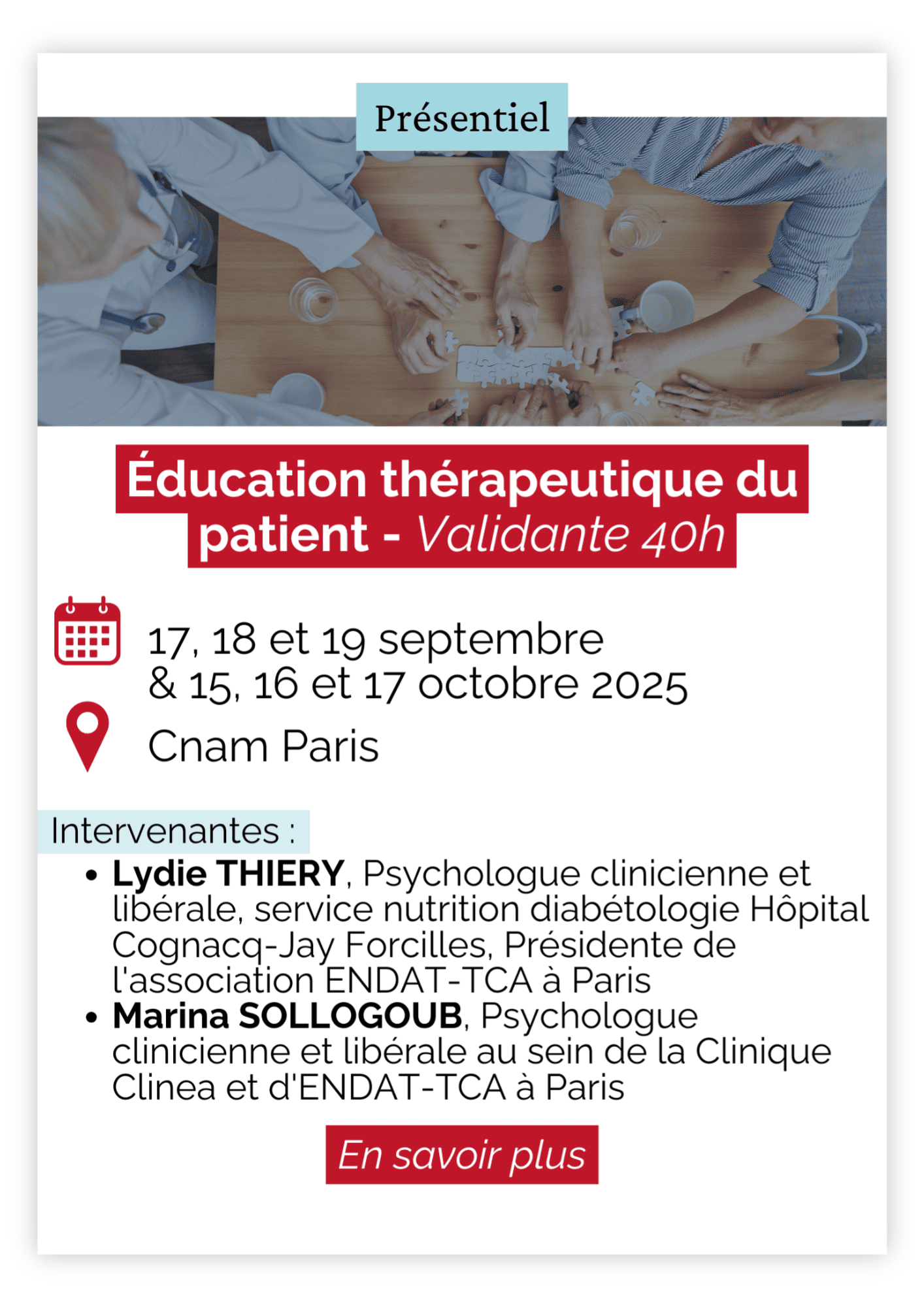 Education thérapeutique du patient formation validante 40h