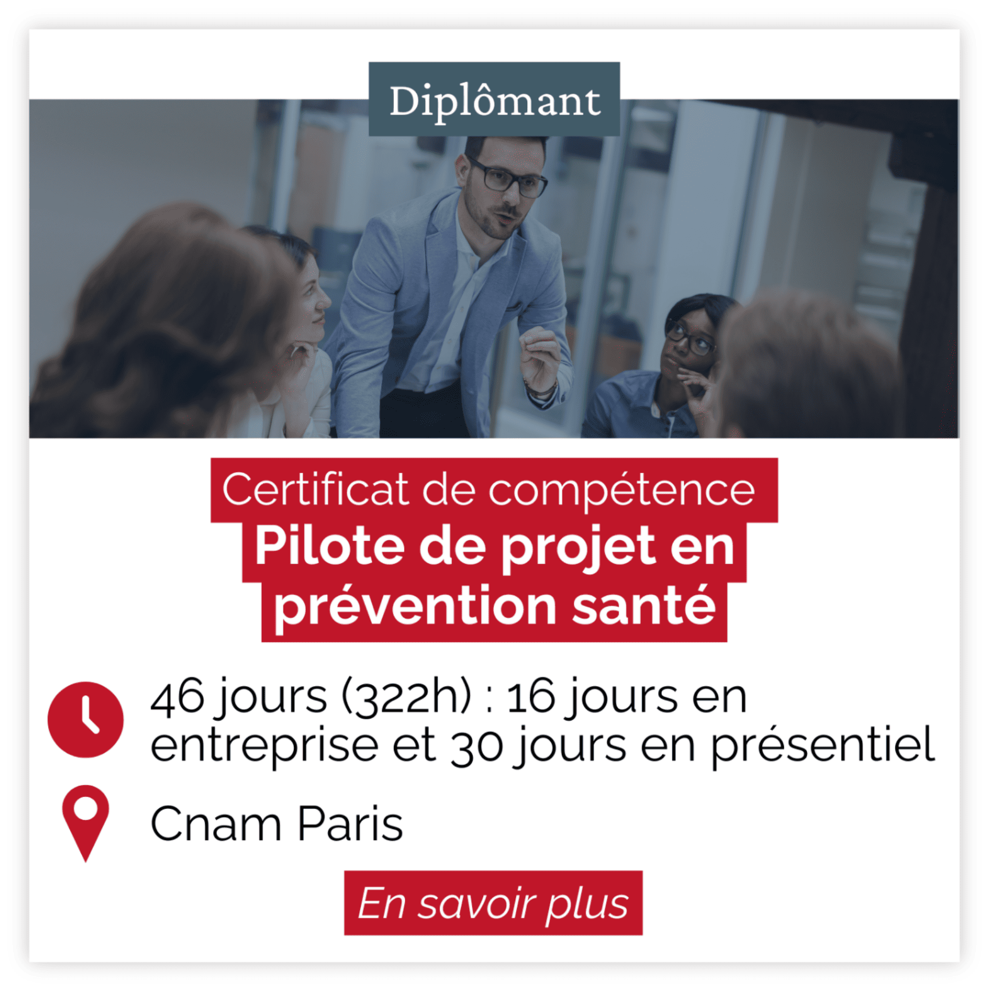 Certificat de compétence - Pilote de projet en prévention santé