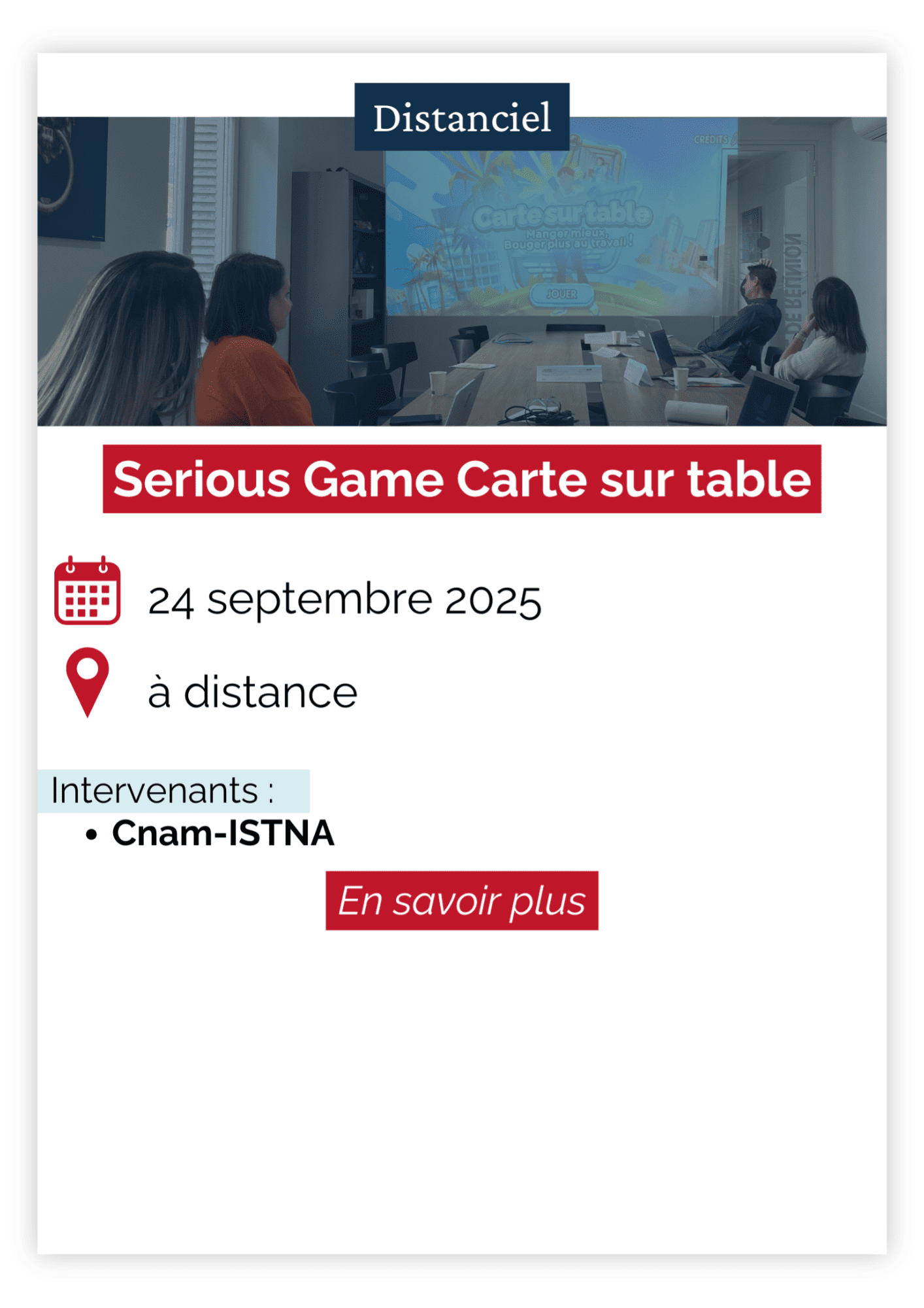 Formation Carte sur table