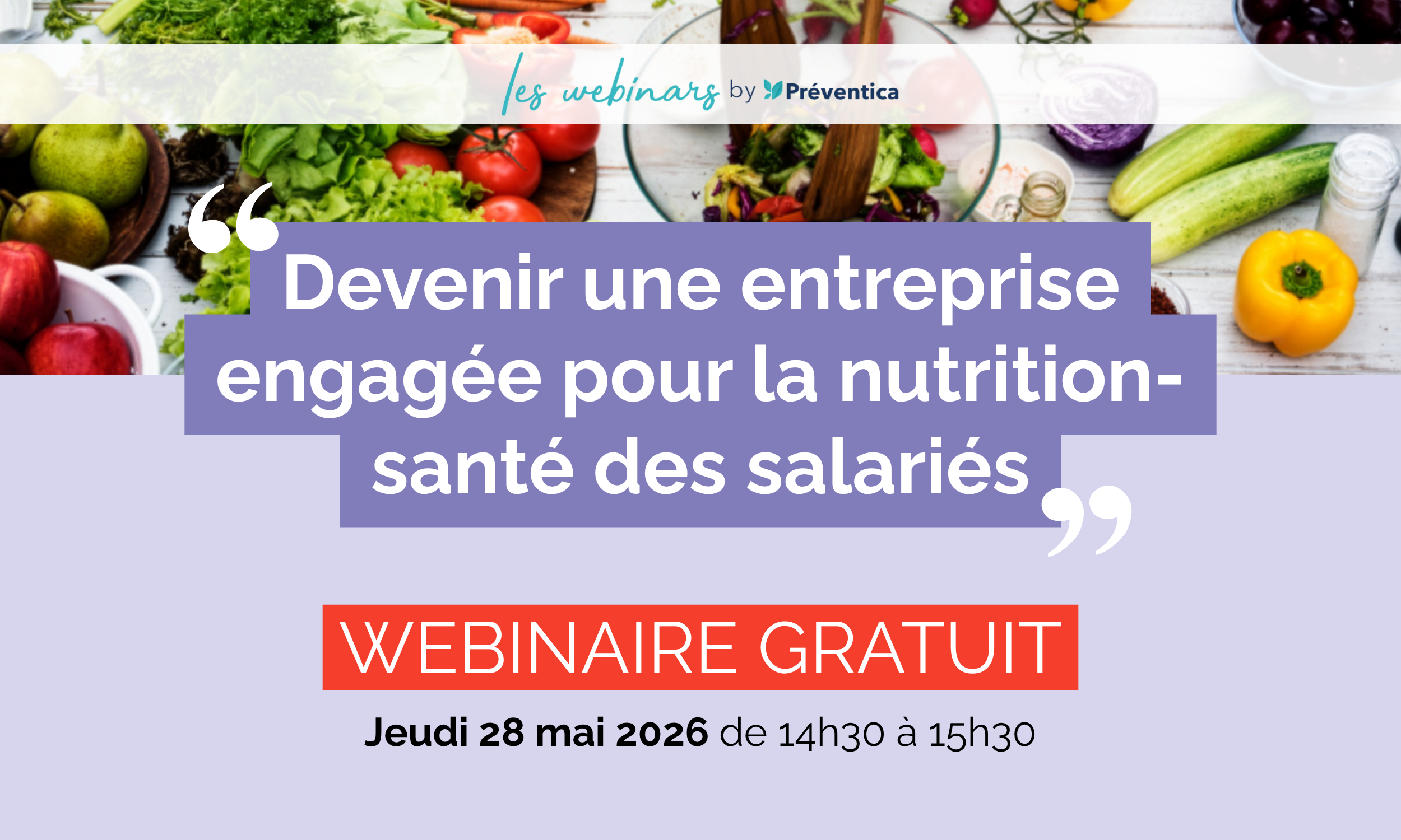 Webinaire Devenir une entreprise engagée pour la nutrition-santé des salariés