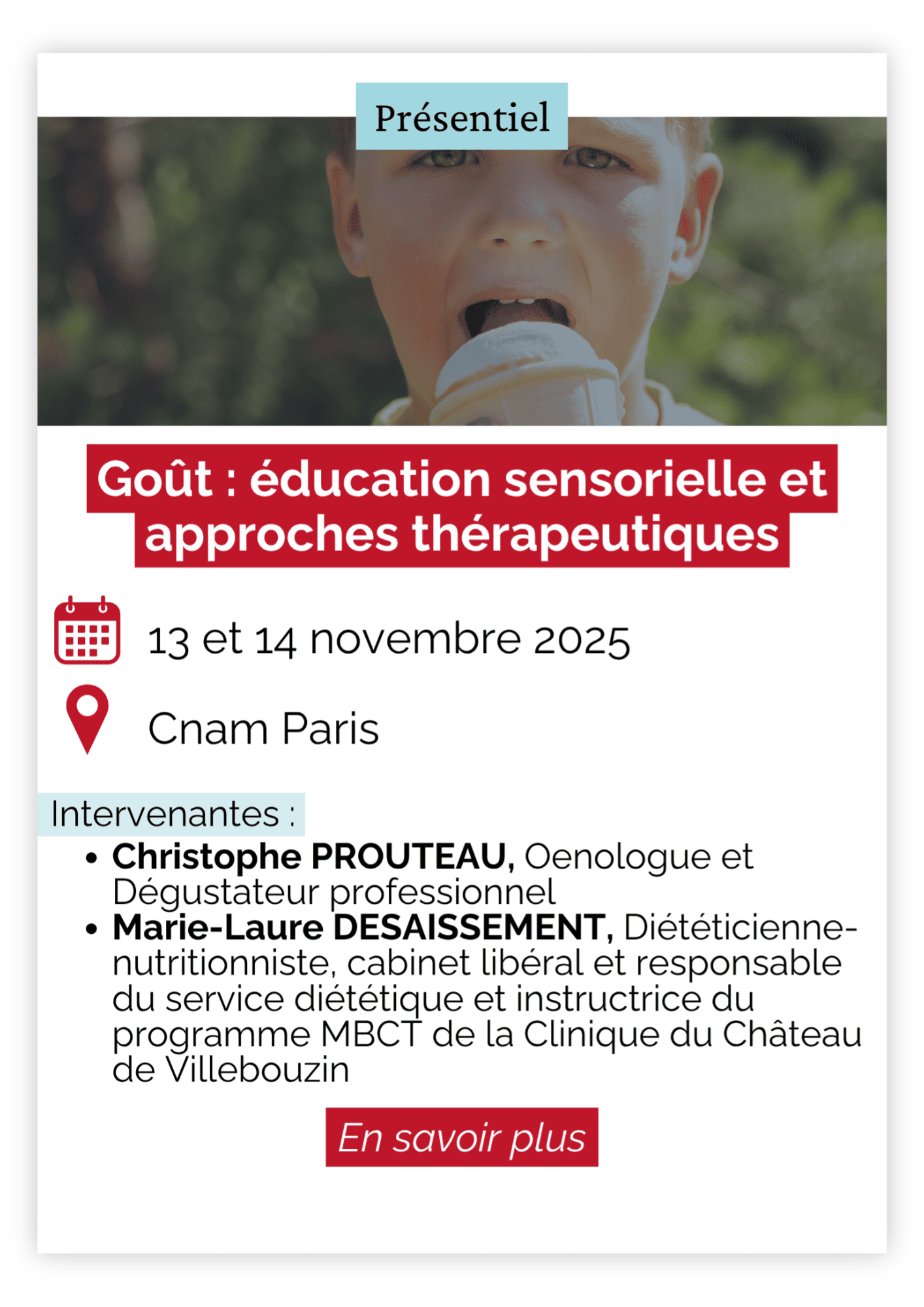 Goût : éducation sensorielle et approches thérapeutiques
