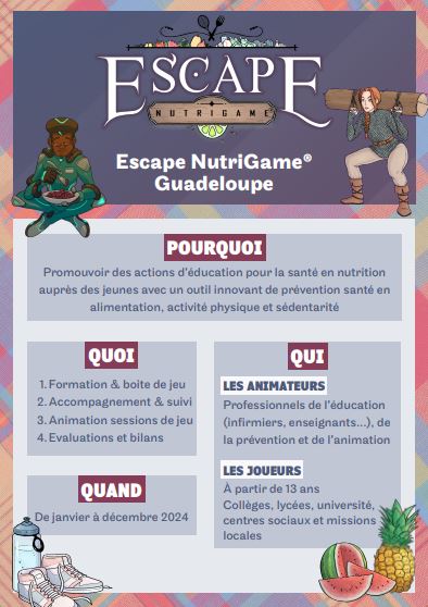 Flyer Programme Escape NutriGame en Guadeloupe