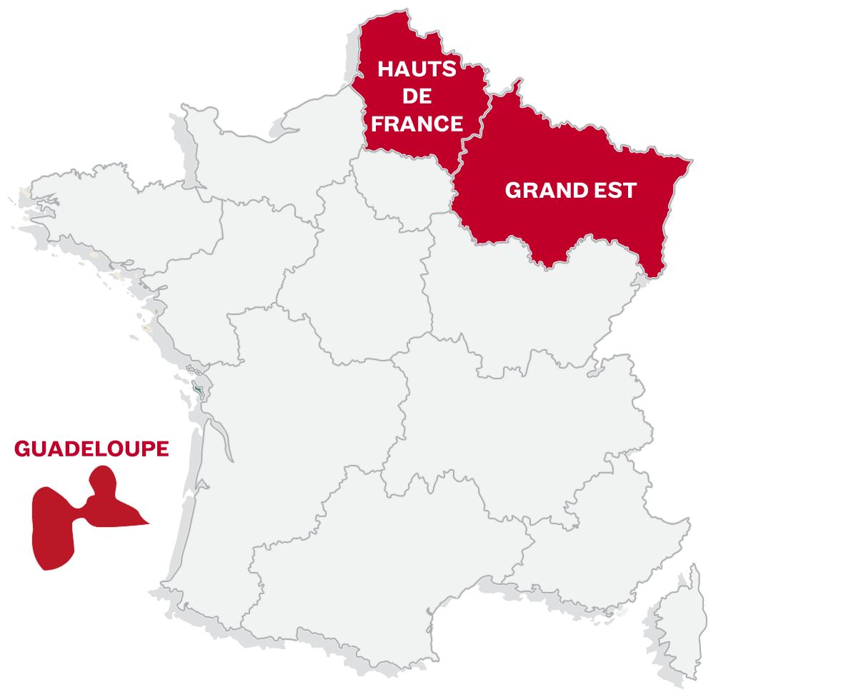 Le Cnam-ISTNA intervenant sur trois territoires : le Grand Est, la Guadeloupe et les Hauts-de-France