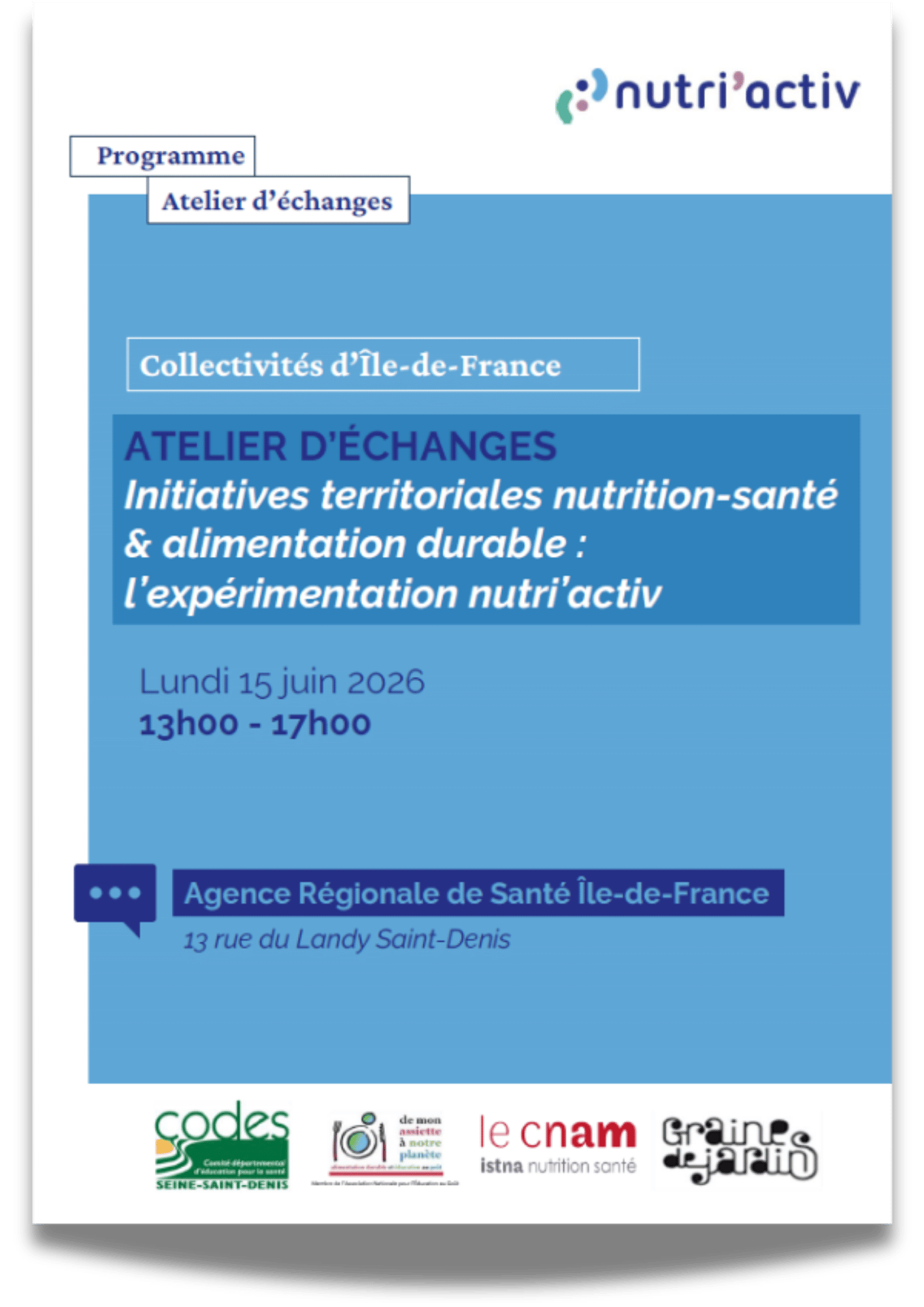 Programme Atelier d’échanges sur des initiatives territoriales nutrition-santé 